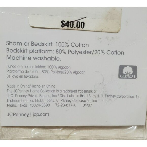 New Bed Skirt Twin Diamond Pin Tuck Bed Mattress Cover Cream JC Penney Vintage - Picture 5 of 5